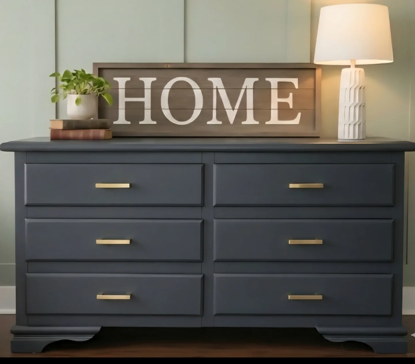 Dresser with Gold Handles
