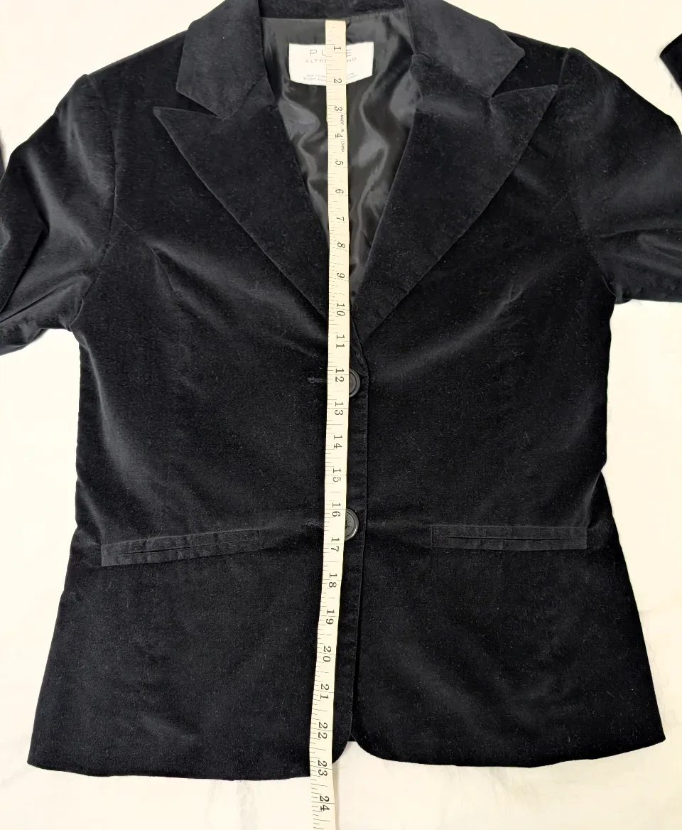 PURE by Alfred Sung Black Velvet Blazer Size S #cleanout image indicator(7)