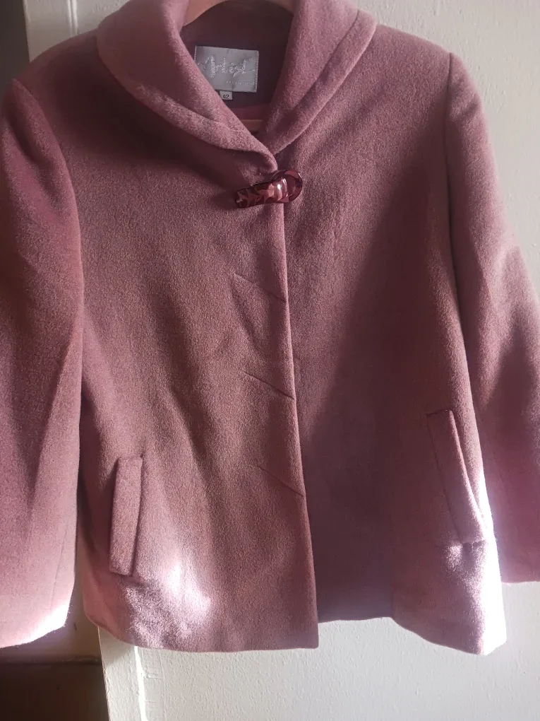 #cleanout Artist Pink Wool Blend Cape Coat Size 42