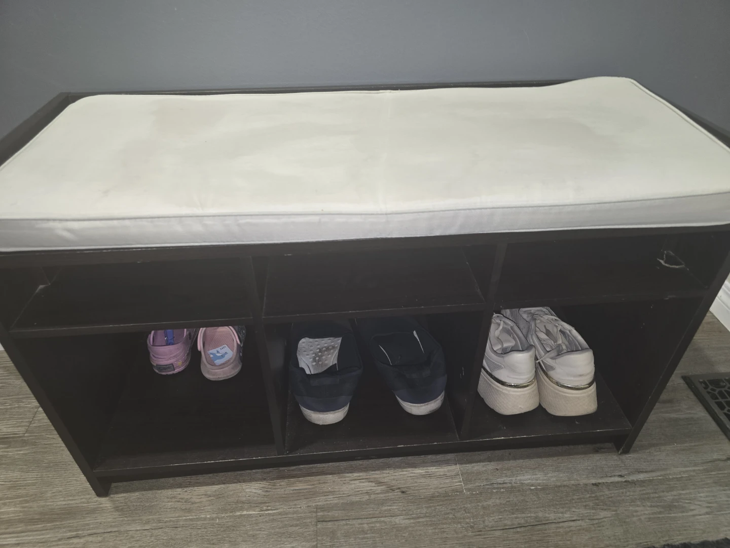 Shoe Rack Bench with Cushion