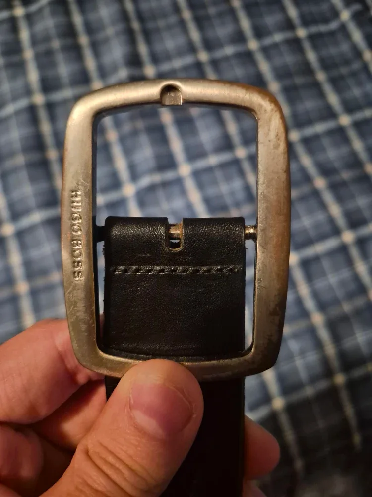 Men's genuine leather, Hugo Boss leather belt #Cleanout image indicator(3)