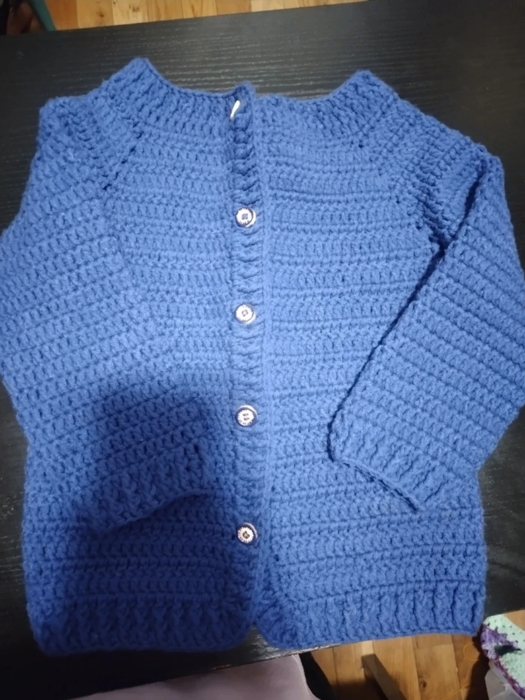 Handmade Blue Crochet Sweater