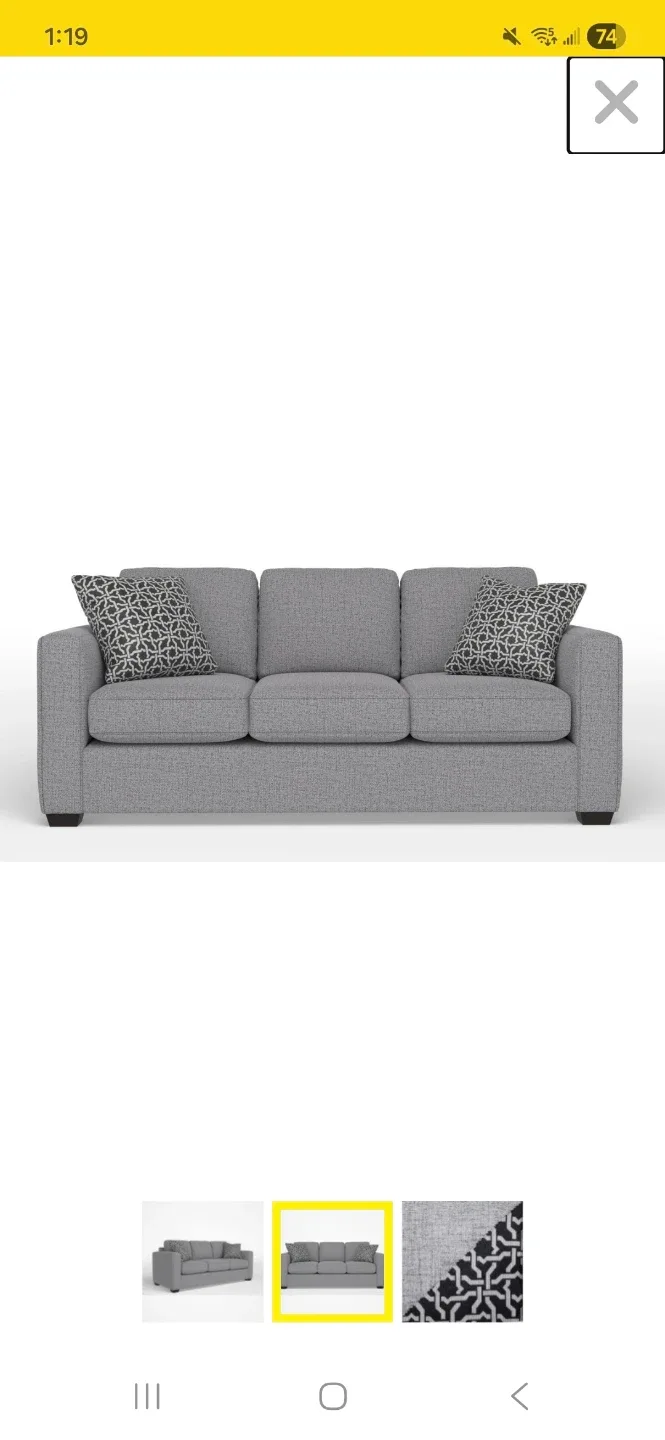 Grey Sofa with Pillows