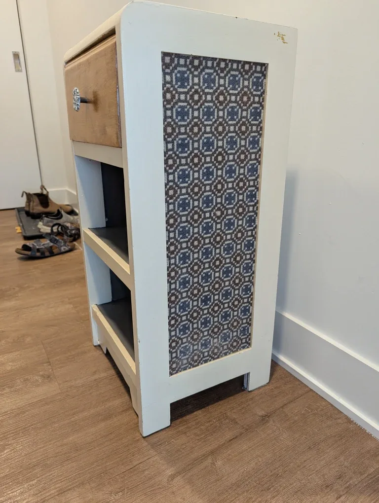 Antique Wooden Nightstand with Drawer & Shelves image indicator(2)