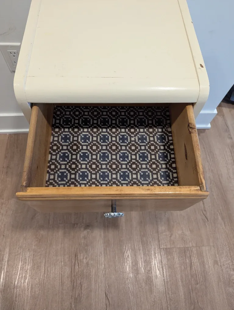 Antique Wooden Nightstand with Drawer & Shelves image indicator(3)