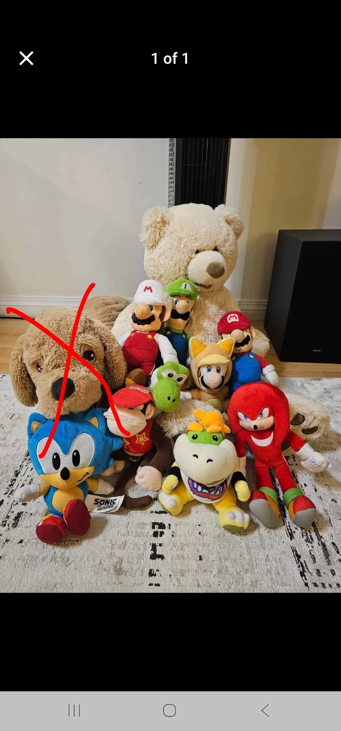 Assorted Plush Toys - Mario, Sonic, and More!
