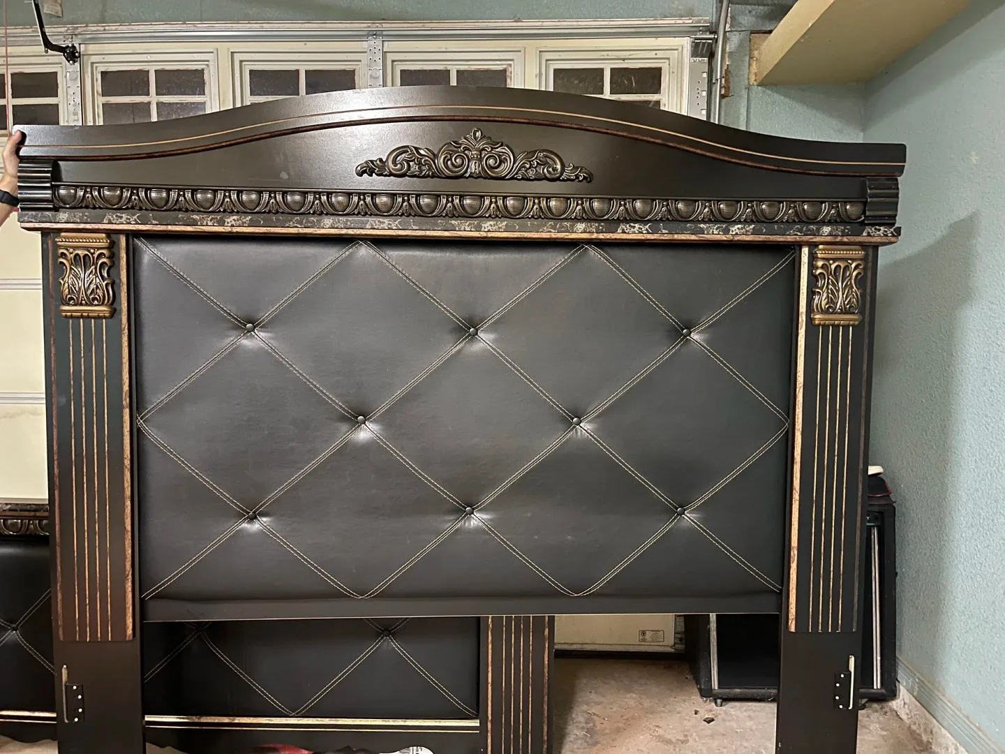 King Size Black Bed Frame with Nightstand