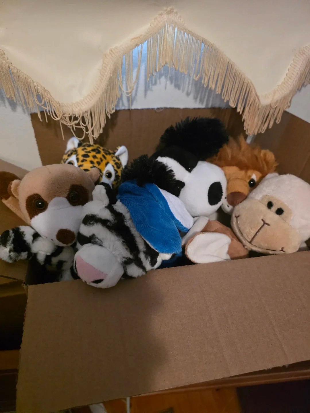 Box of Assorted Plush Toys