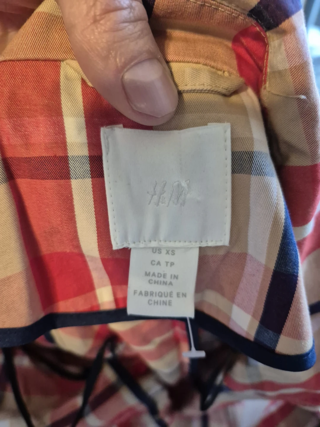 H&M Plaid Trench Coat - Size XS - photo 3
