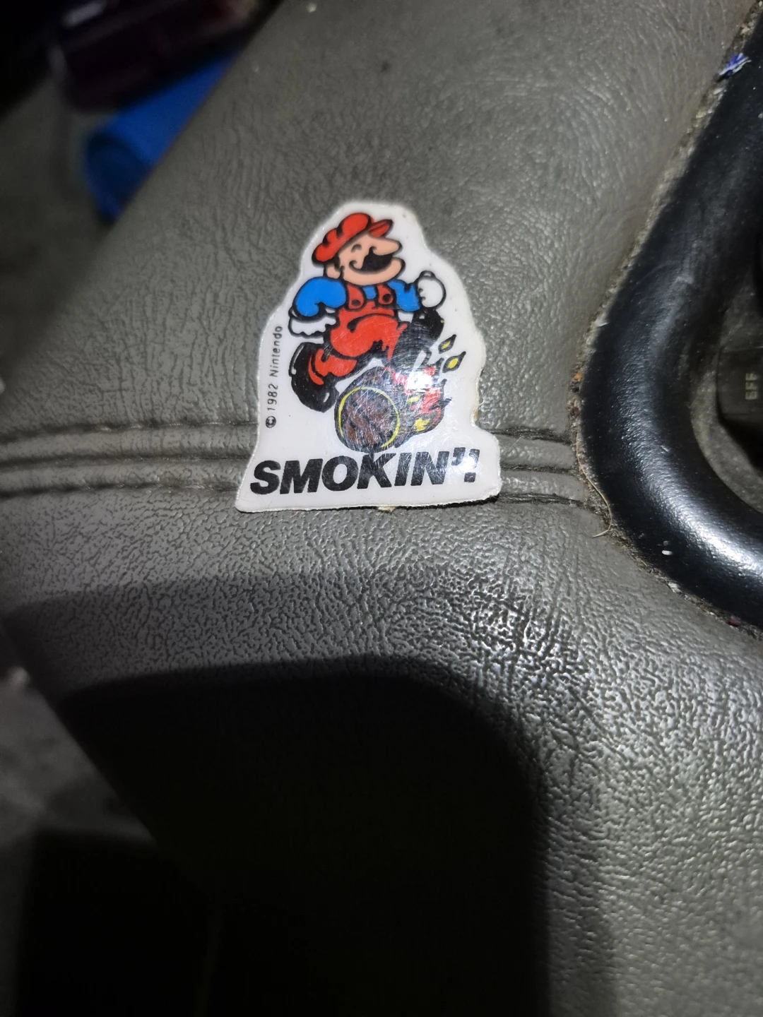 Vintage 1982 Nintendo Mario 'Smokin'!' Sticker