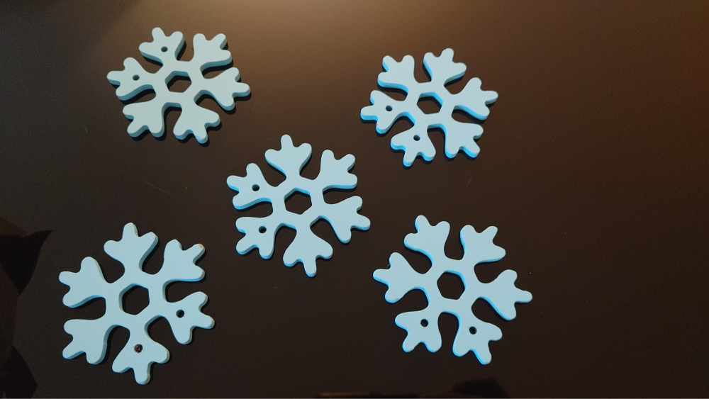 Blue Wooden Snowflake Decorations New