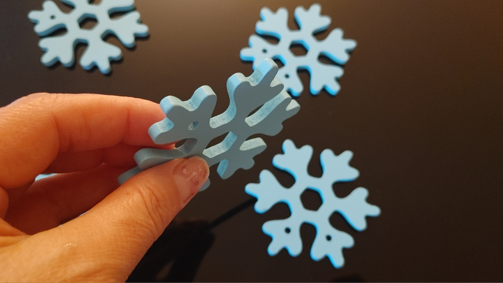 Blue Wooden Snowflake Decorations New - photo 2
