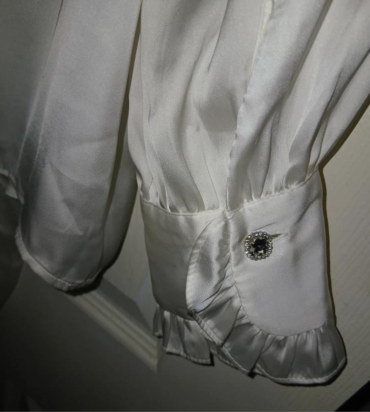 Zara Off-White Satin Blouse - Size XS - photo 2