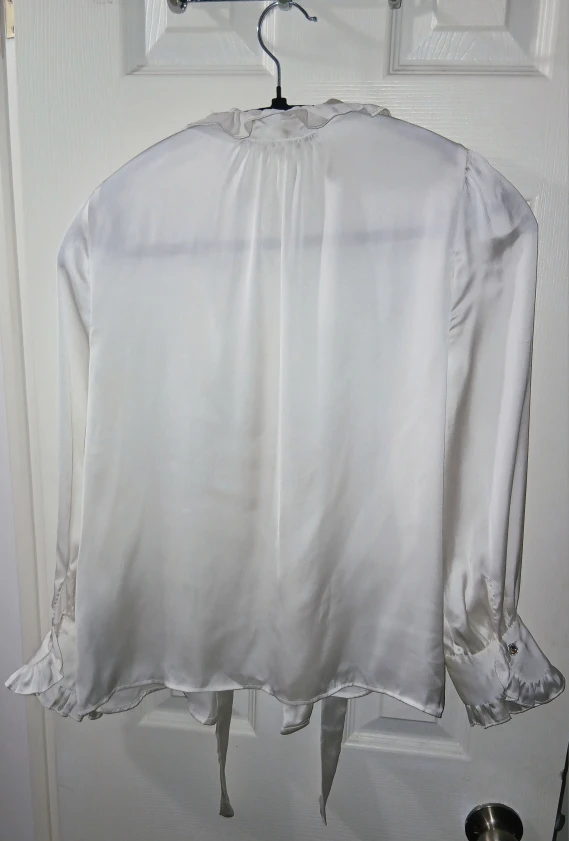 Zara Off-White Satin Blouse - Size XS - photo 4