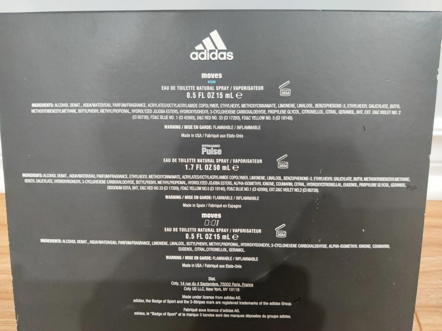 Adidas Moves Him Dynamic Pulse 0:01 Cologne Set - photo 2