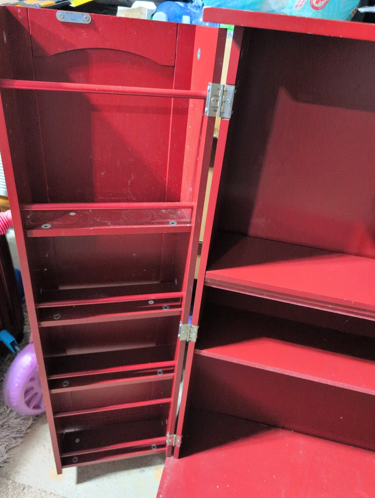 Red Wooden Storage Wine Cabinet. - photo 2