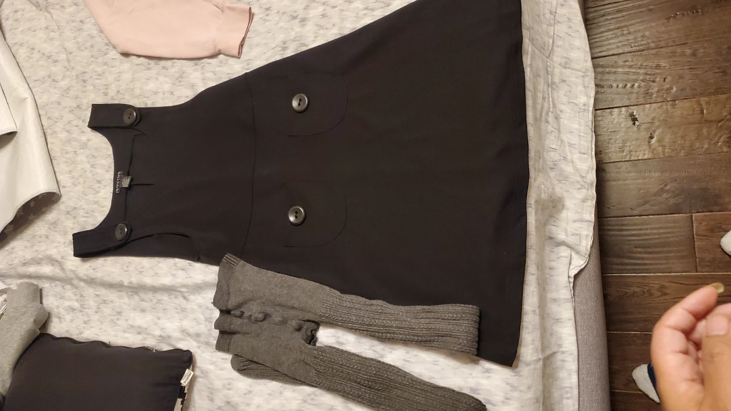 Black Dress with grey tights
