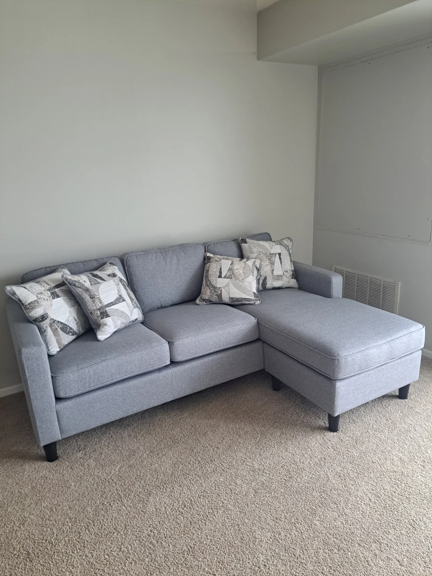 Gray Sectional Sofa with Chaise Lounge - photo 2