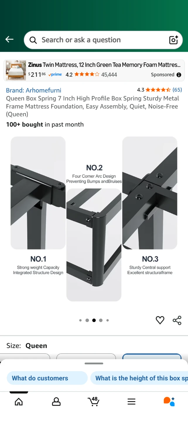 Queen Box Spring 7 inch high - photo 3