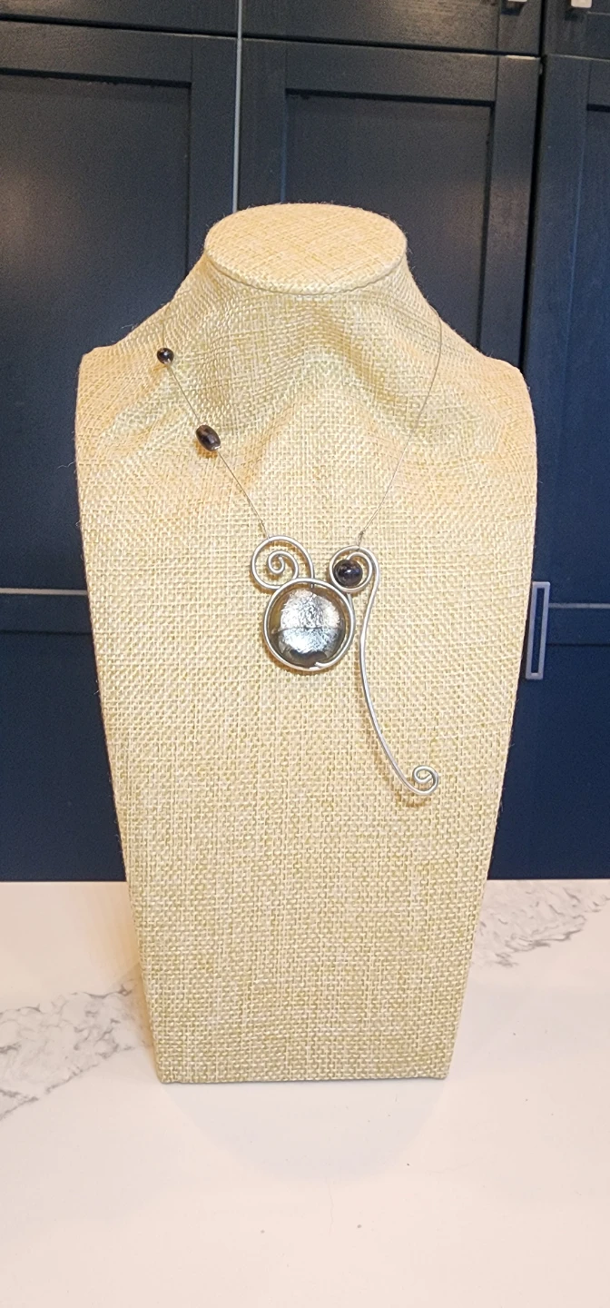 Handmade Silver Wire-Wrapped Pendant Necklace - photo 3