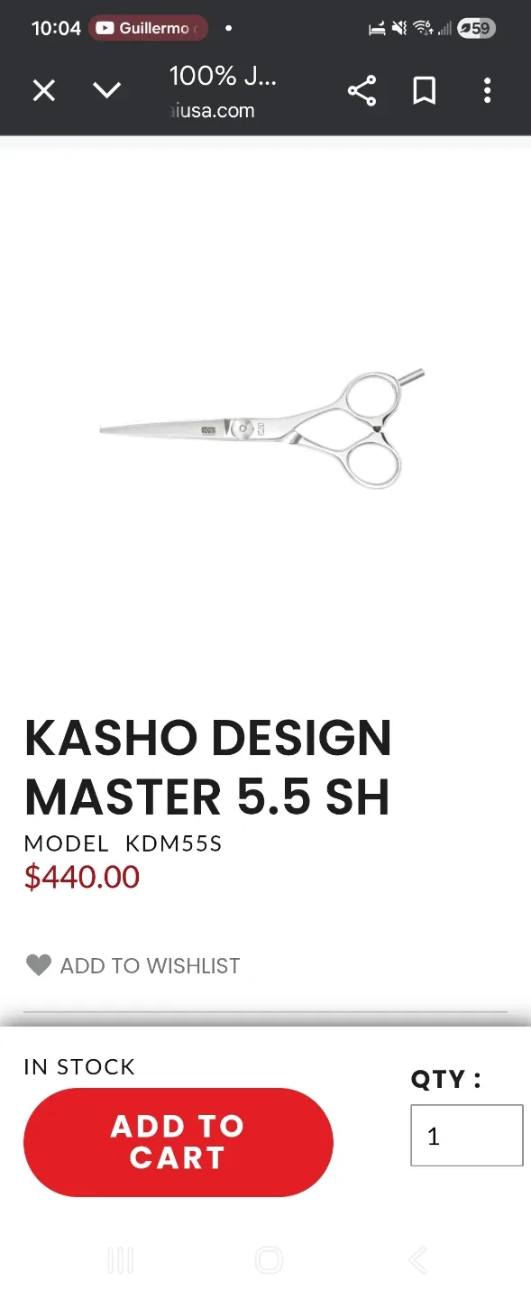 Kasho Design Master 5.5 SH Shears image indicator(5)