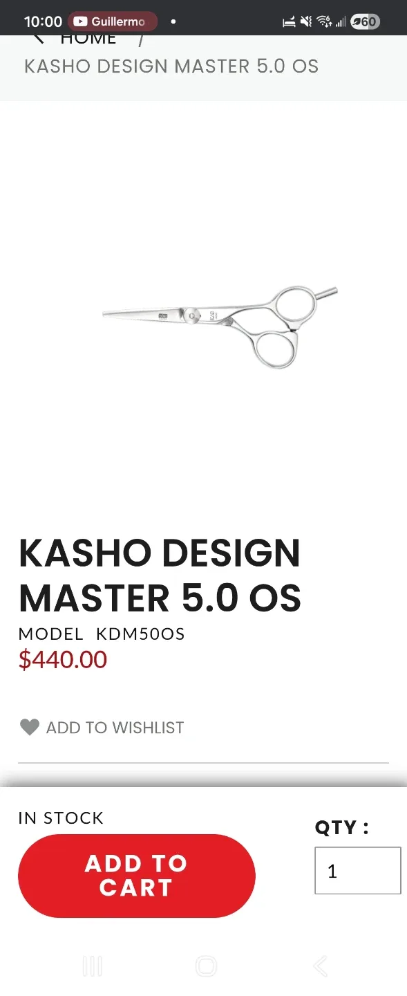 Kasho Design Master 5.5 SH Shears image indicator(6)
