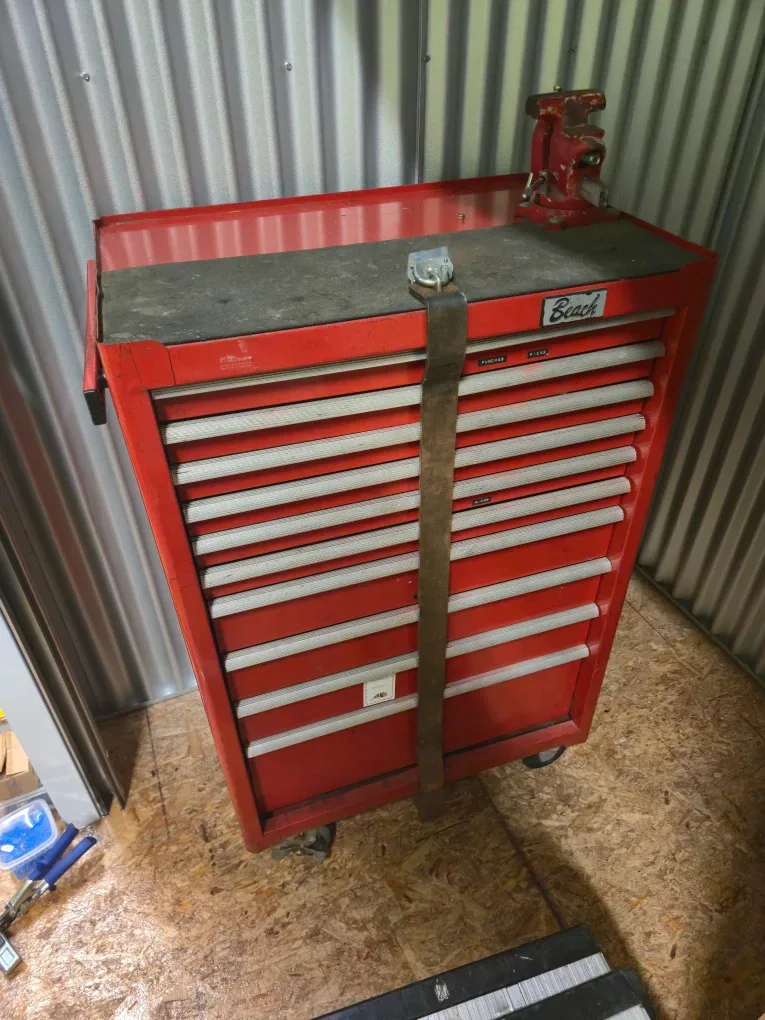 Beach Red Tool Chest with Tools