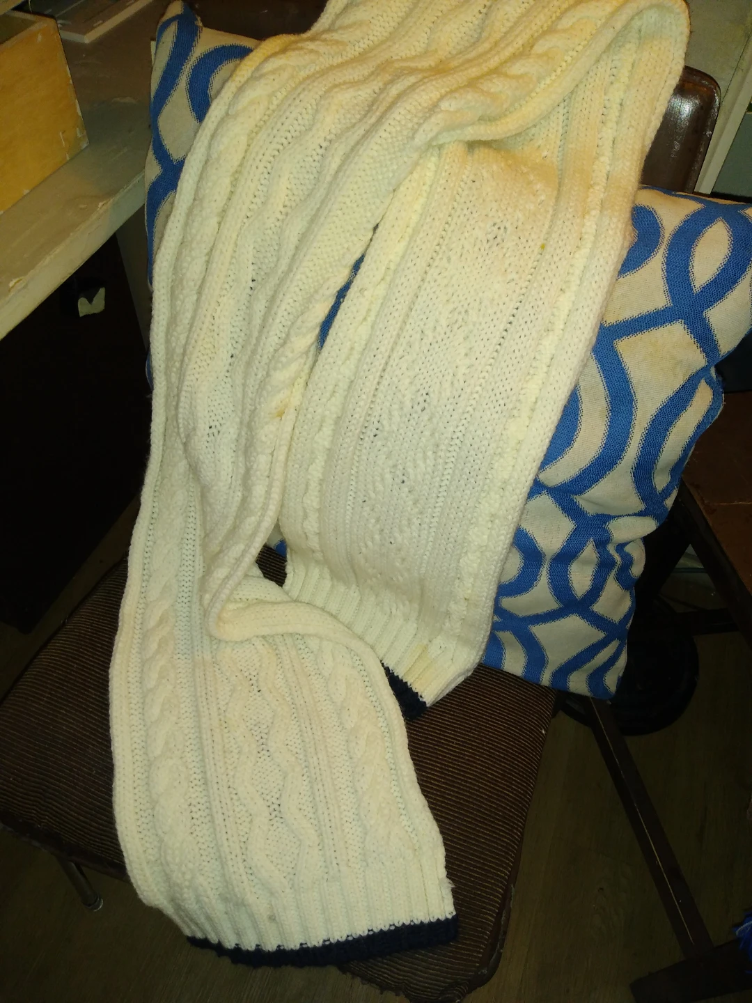 Beautiful black and white winter scarf
