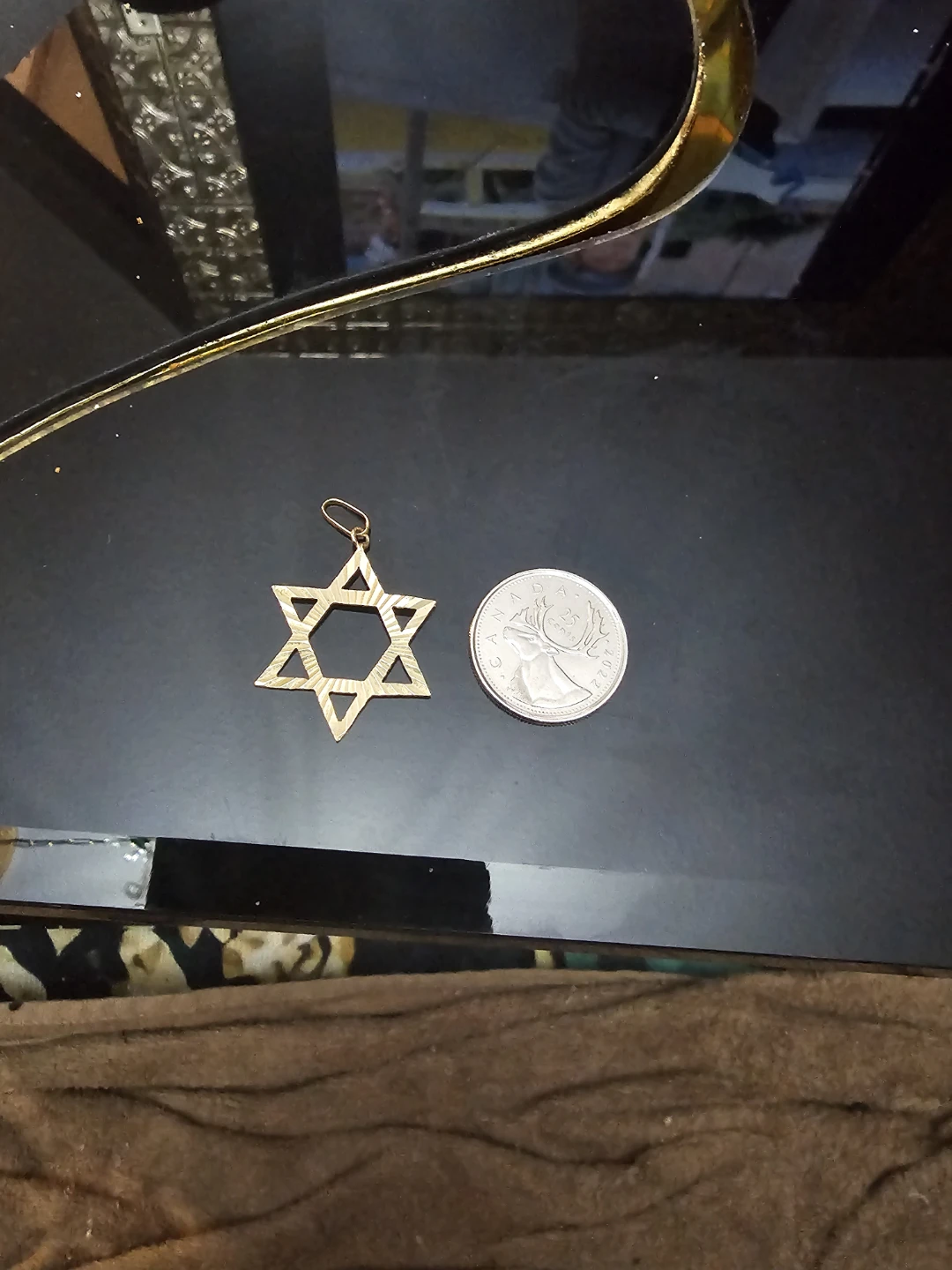 Gold Star of David Pendant - photo 2