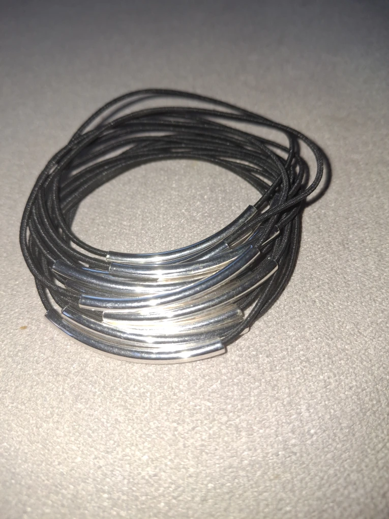 Black Hair Ties with Silver Accents bracelets - photo 2