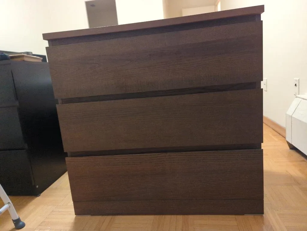 IKEA Malm Dark Brown 3-Drawer Chest