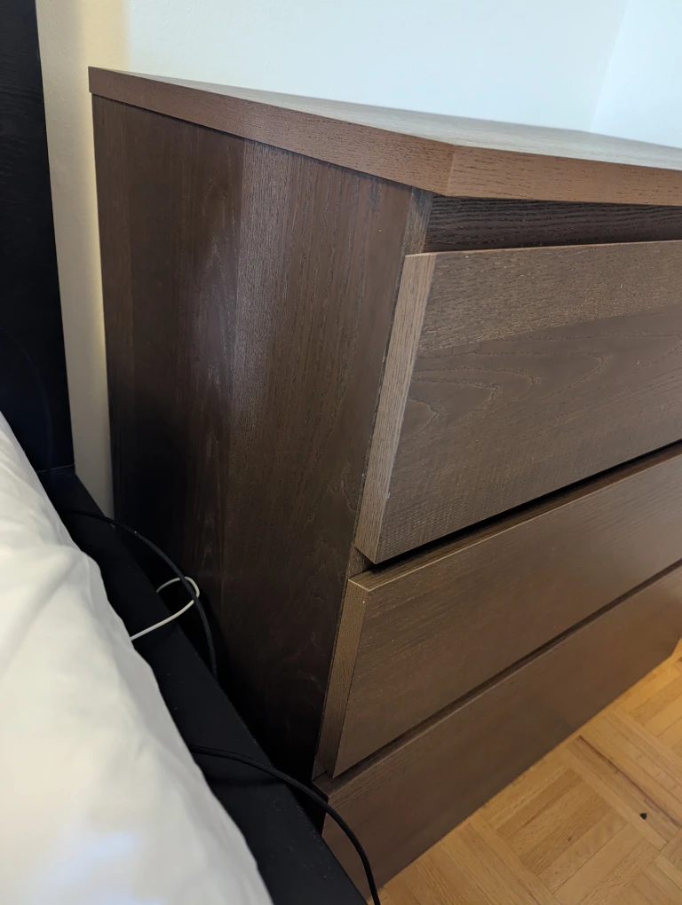 IKEA Malm Dark Brown 3-Drawer Chest - photo 3