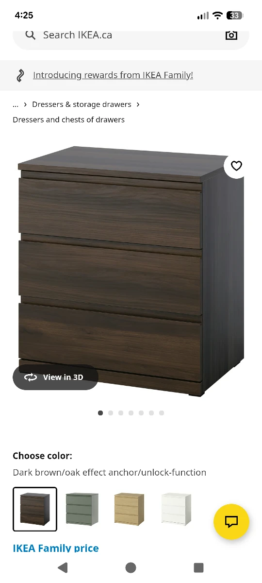IKEA Malm Dark Brown 3-Drawer Chest - photo 4