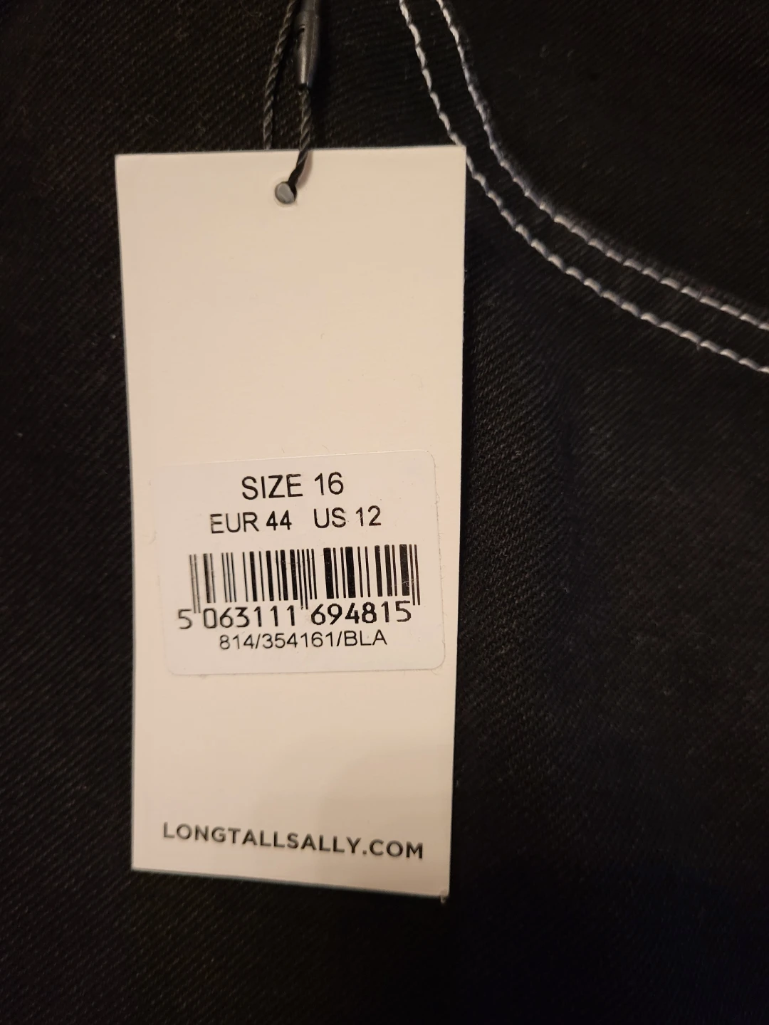 Long Tall Sally Black Contrast Stitch Wide Leg Jeans - US 12 - photo 2