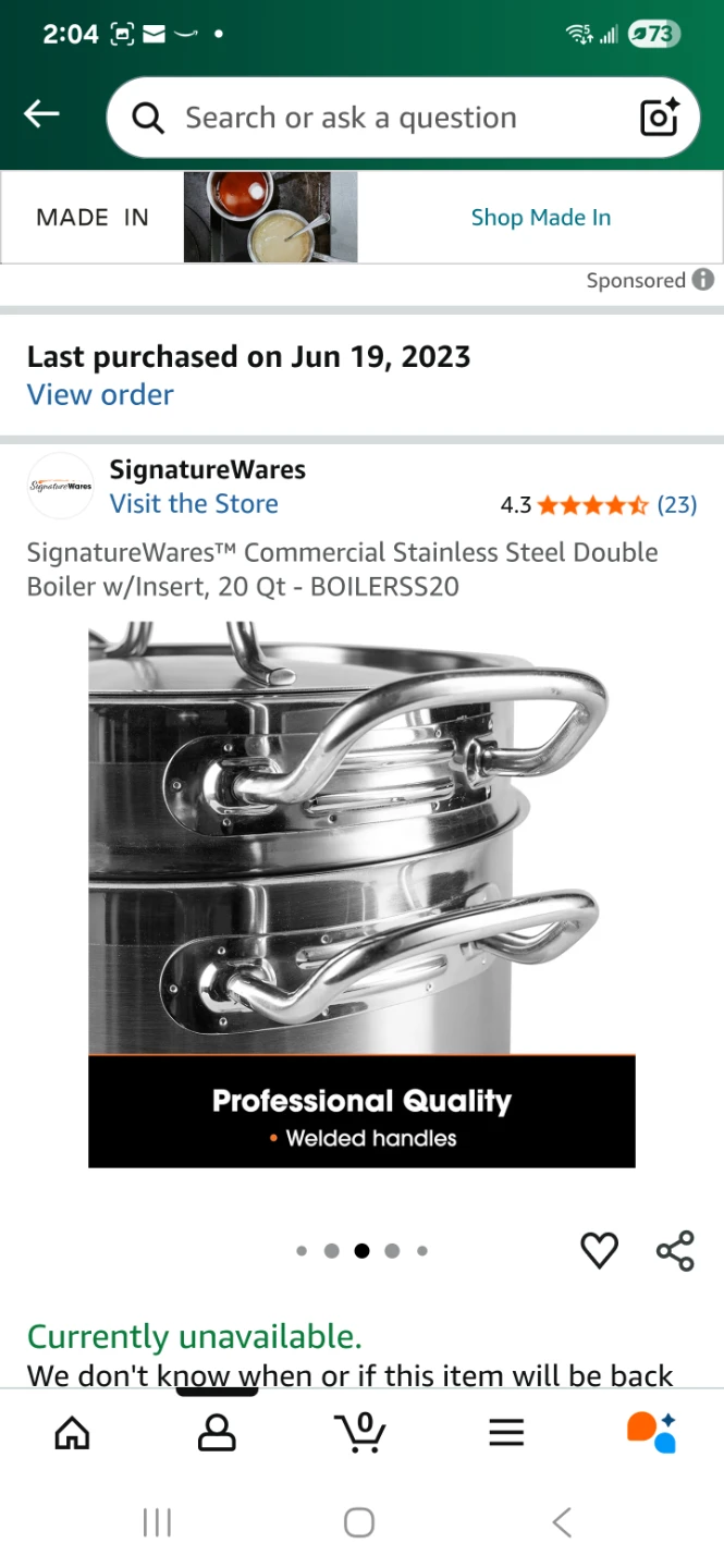 New SignatureWares 20 Qt Double Boiler w/Insert - photo 4