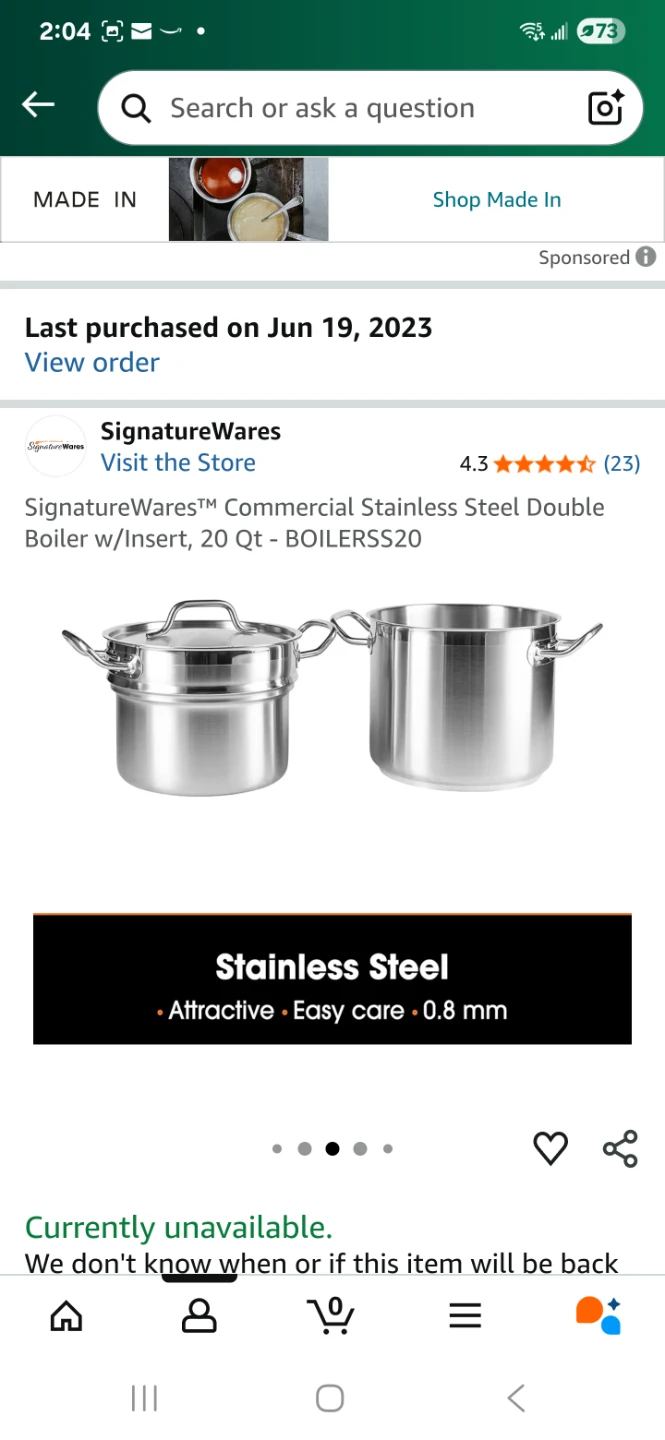 New SignatureWares 20 Qt Double Boiler w/Insert - photo 5