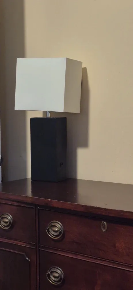 Black Table Lamp with White Shade image indicator(2)