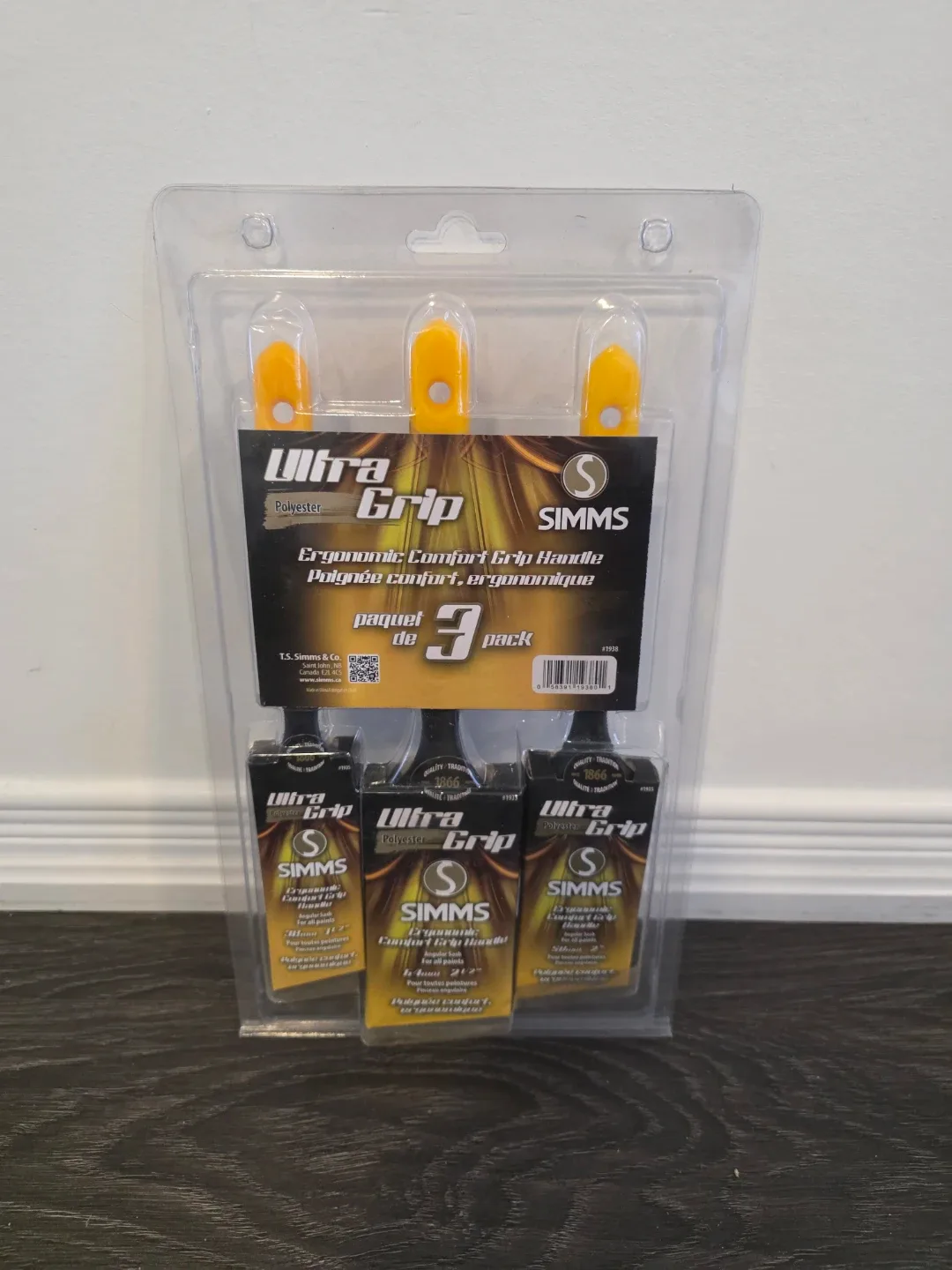 New Simms Ultra Grip Paint Brush 3-Pack