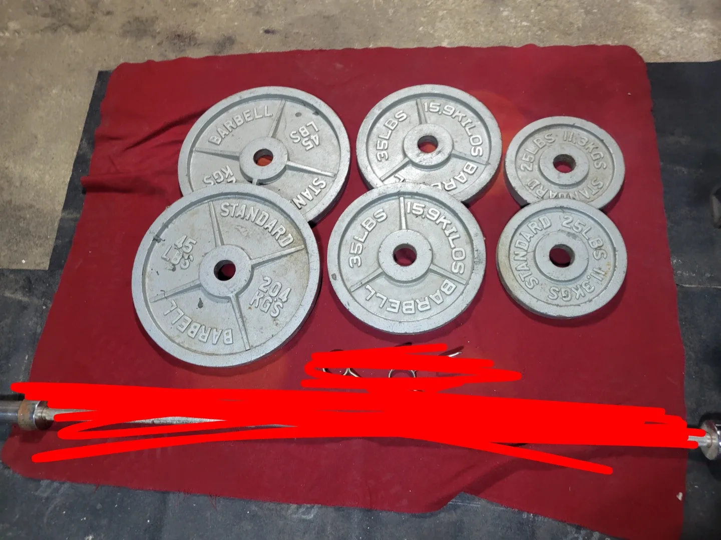 2" HOLE  OLYMPIC PLATES 210LBs.