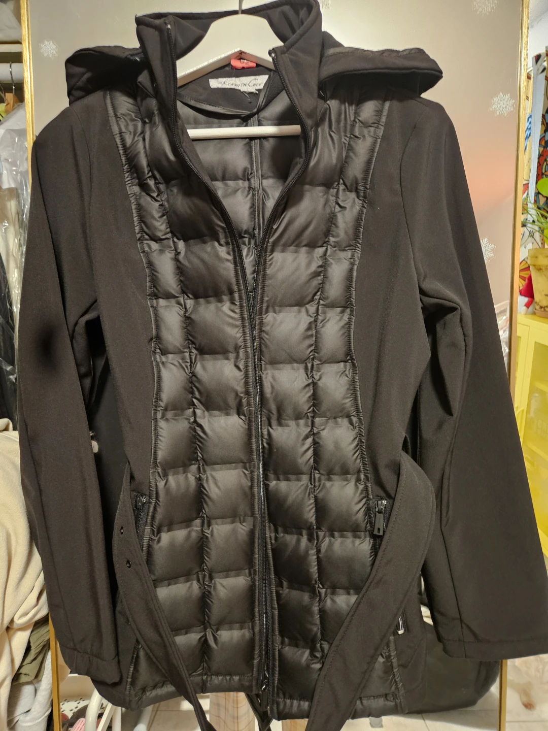 Kenneth Cole Black Hooded Puffer Jacket - photo 2