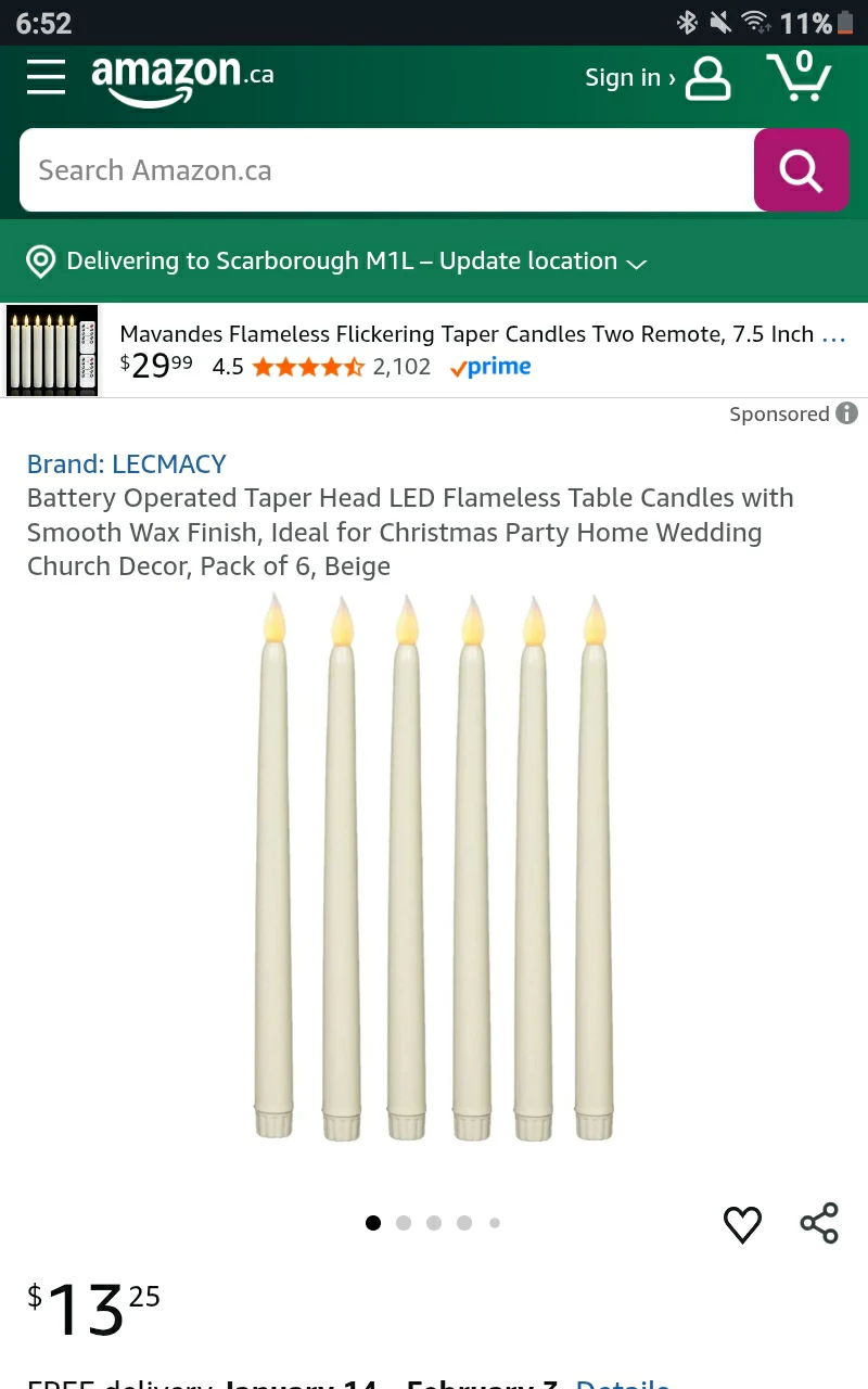 🕯️ ➡️ Flameless Taper Candles 🚨 Retails $13.25+Tx / (6) Pk 🕯️ - photo 5