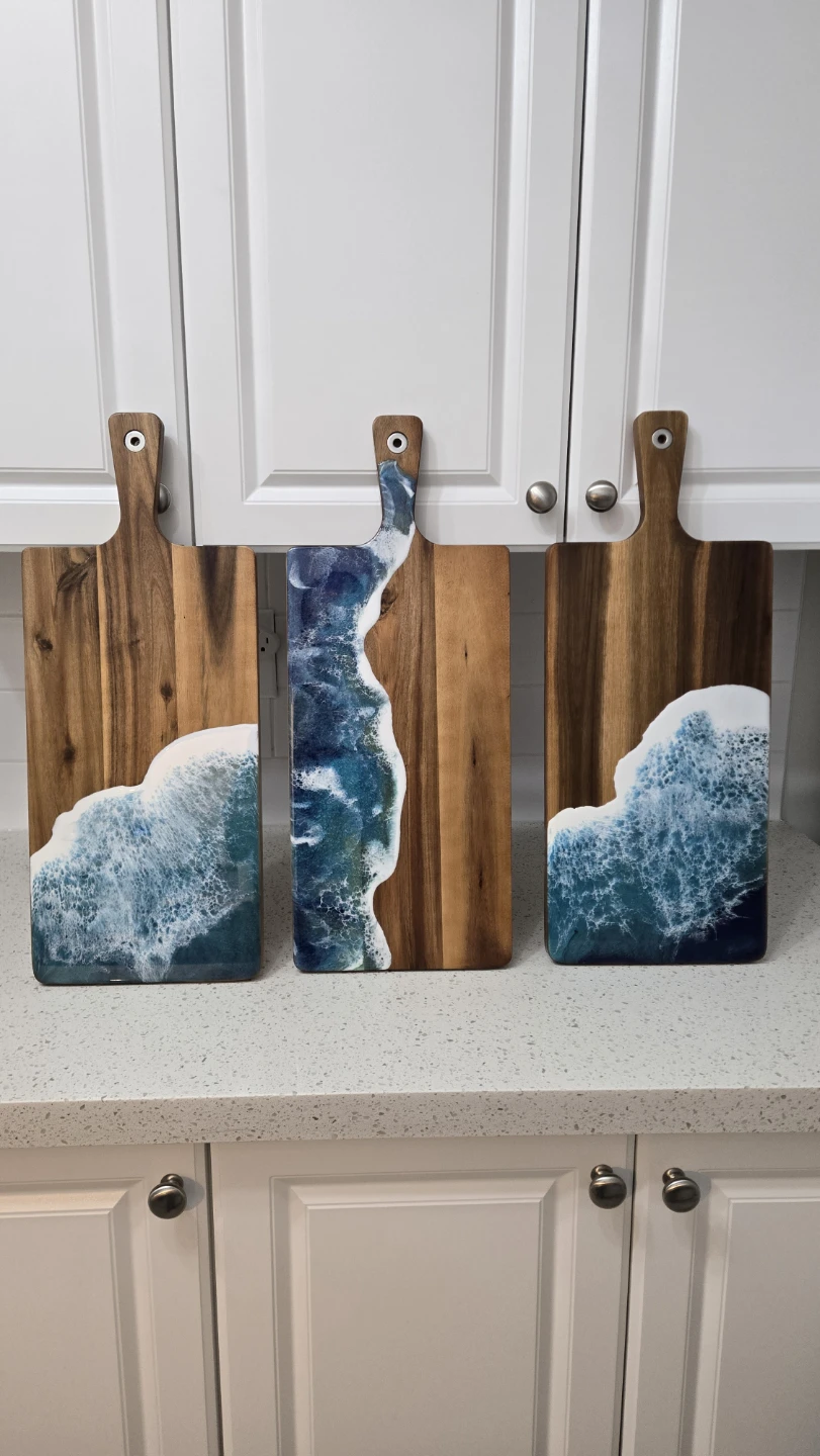 Handmade Resin Wave Charcuterie Boards - photo 2