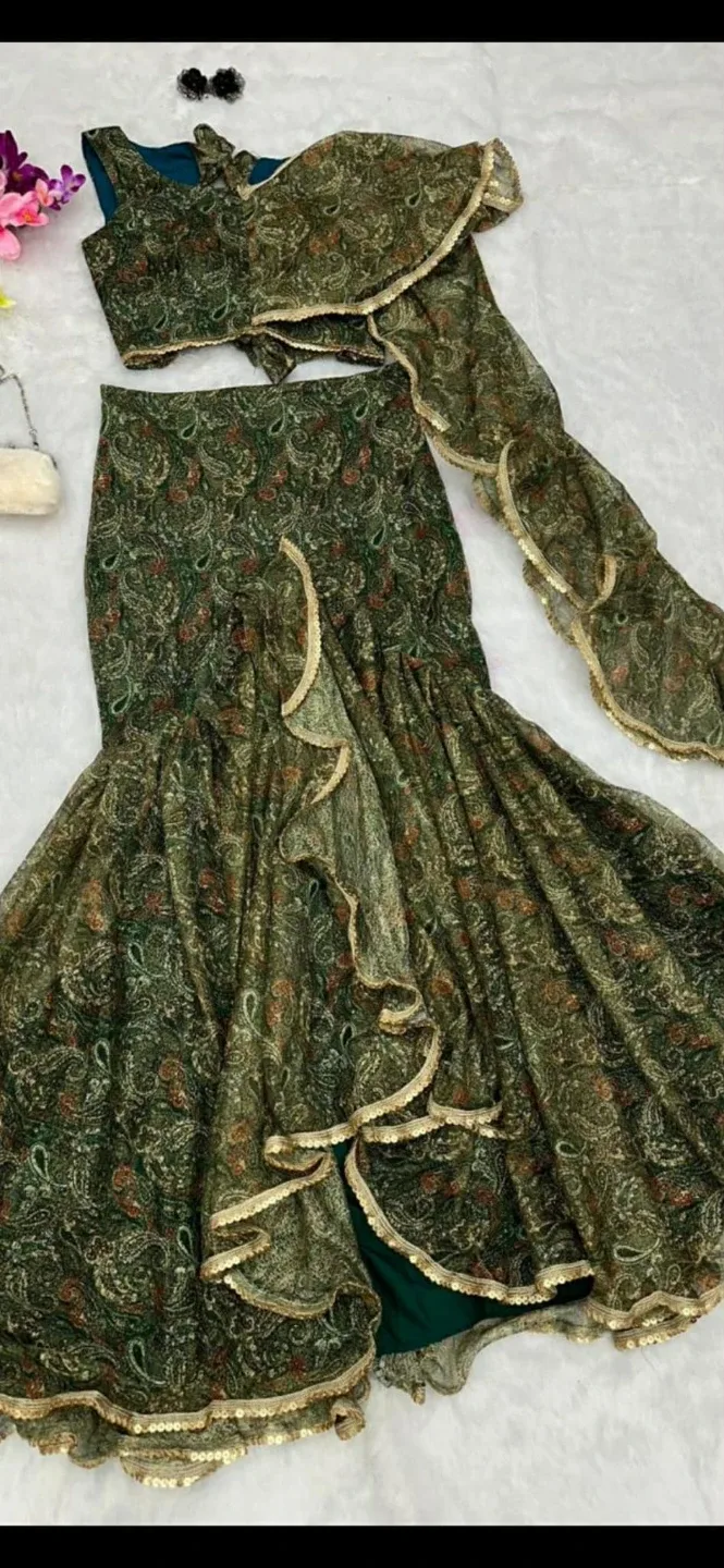 Sparkle Fabric Lehenga & Blouse Set - Size 38