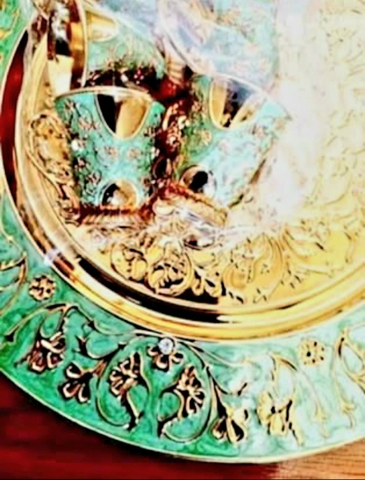 New Cloisonne Enamel Brass Coffee Set of 8 Pcs - photo 5