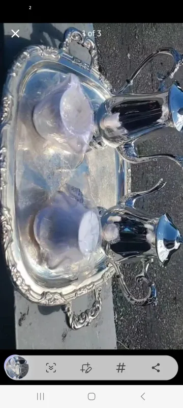 Silver Plated Tea Set with Tray