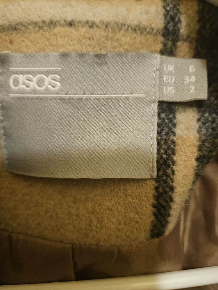 ASOS Plaid Wool Blend Coat - US Size 2 - photo 2
