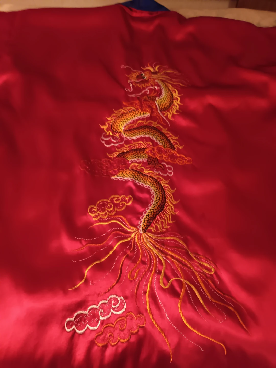 silk housecoat reversible embroidered - photo 3