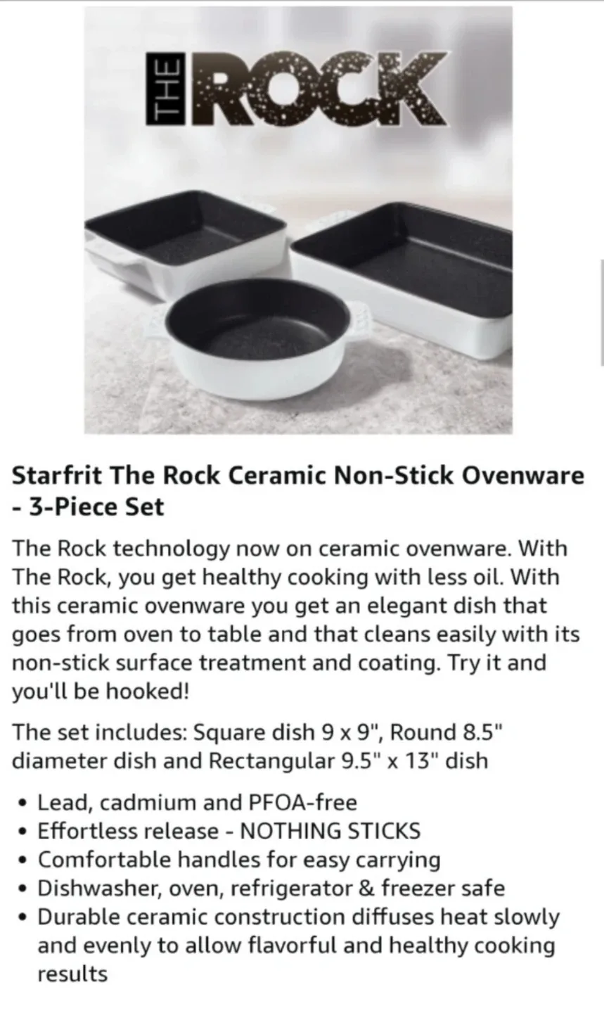 (NEW)Rock Non-Stick Ceramic Ovenware 2 Sets - #Cleanout image indicator(7)