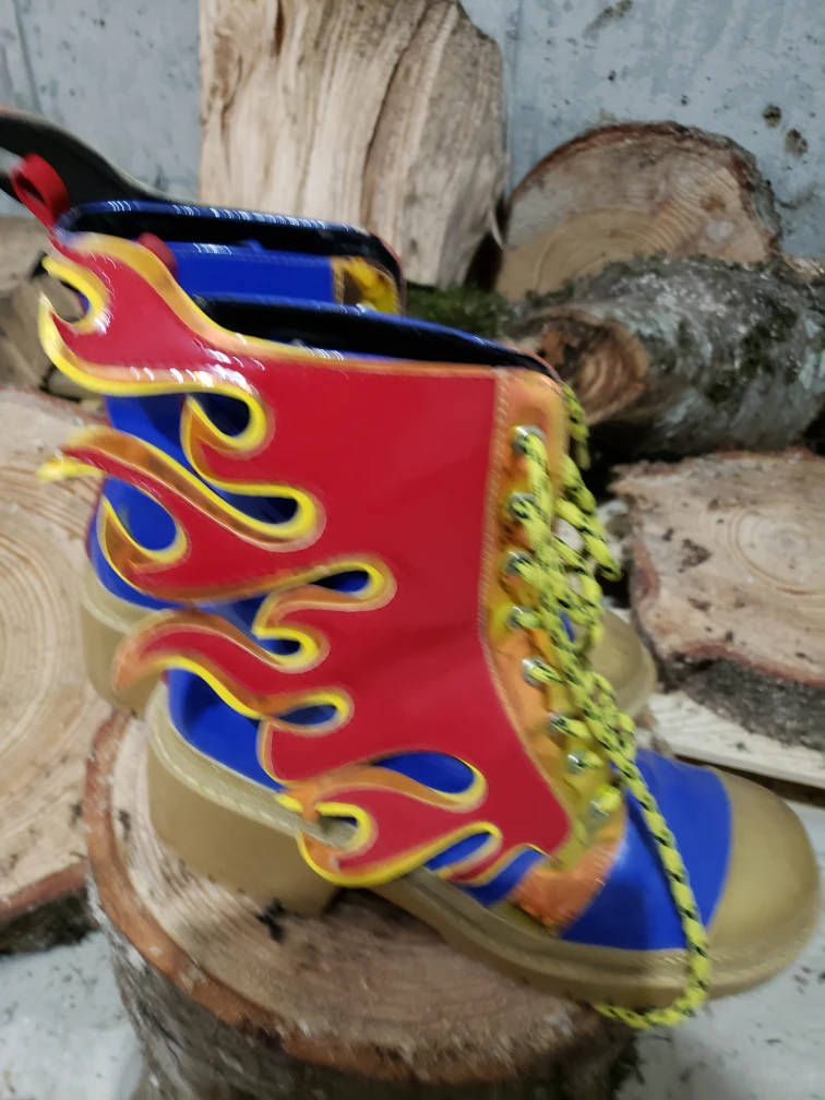 Unique Flame Design Boots - Size 9