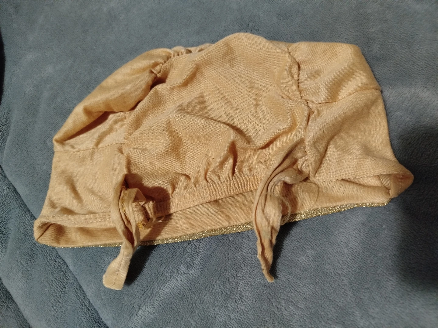 Handmade Beige/Gold Head Covering - photo 2